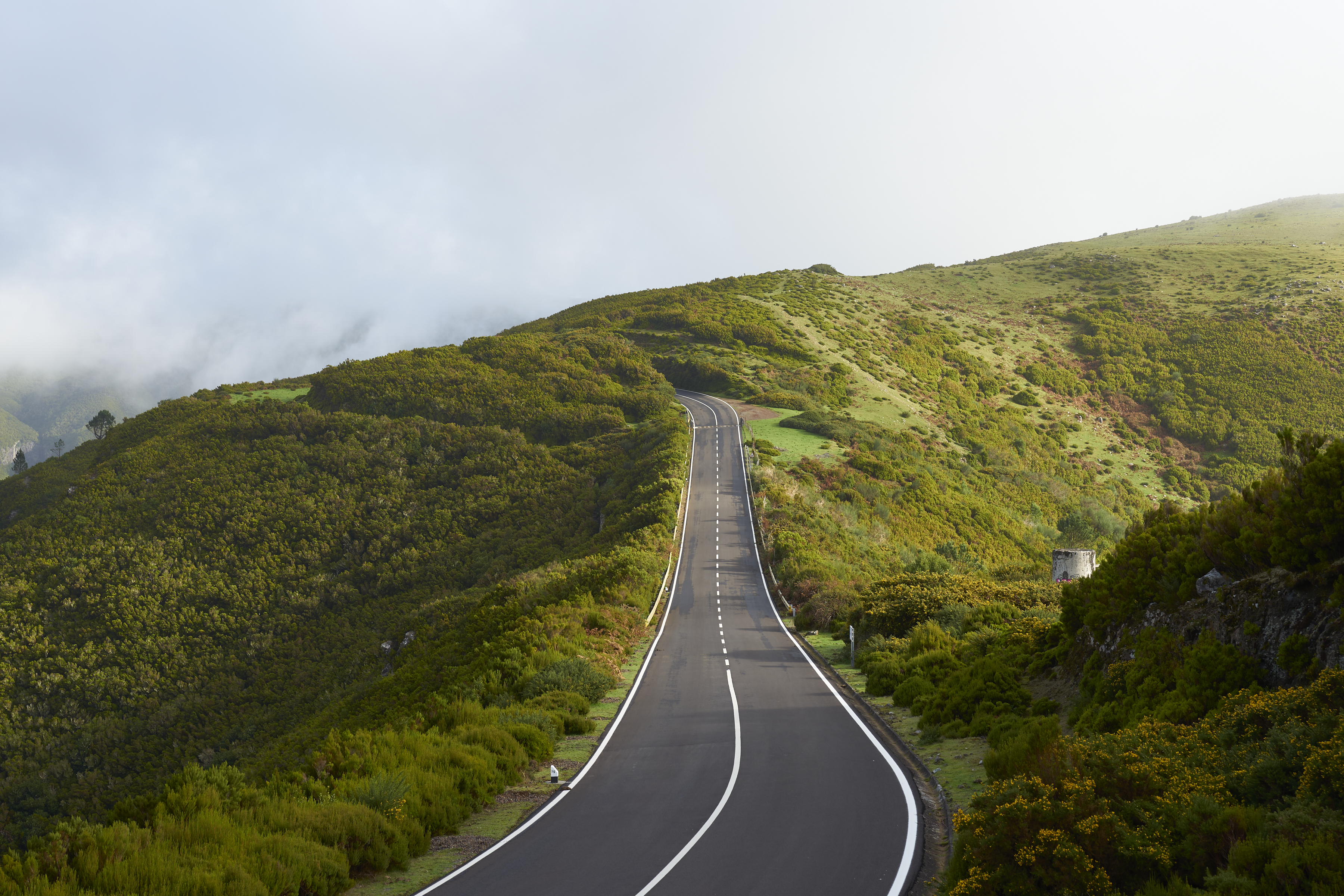 mountaintop road in the clouds