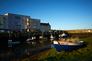 st andrews harbour view at low tide