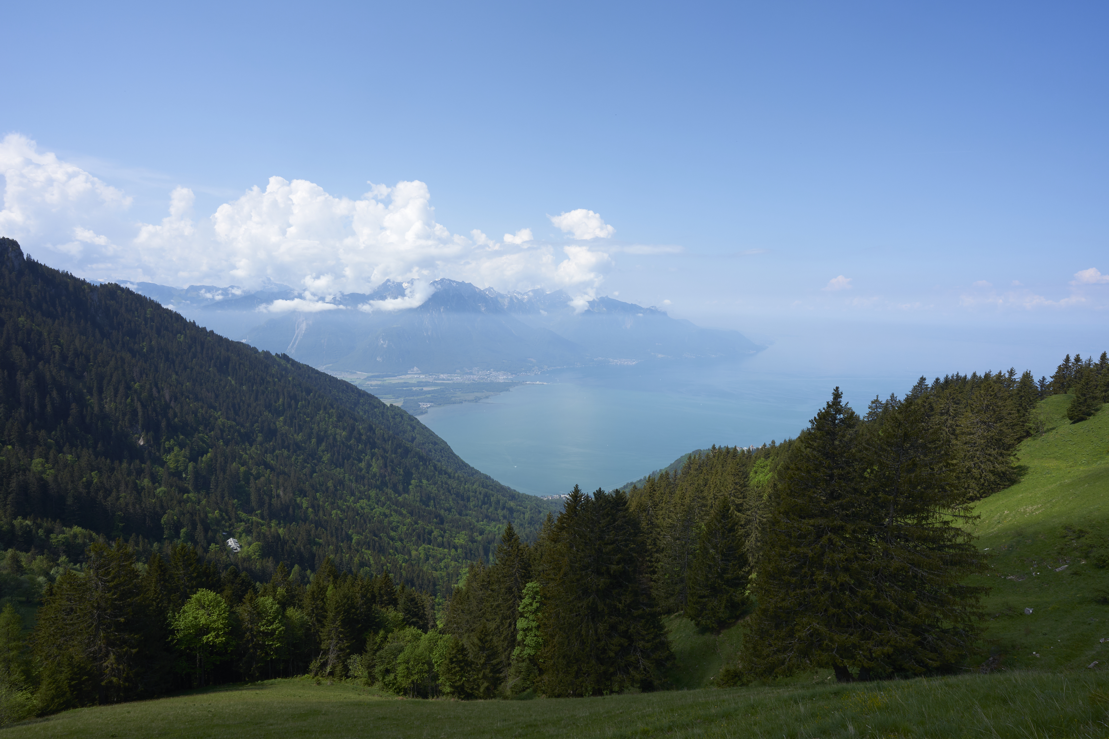 sweeping valley over lake geneva