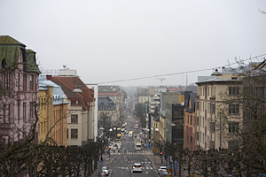 view down a street in turku